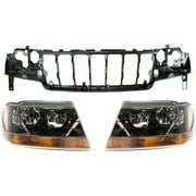 Headlight Kit For 1999-2003 Jeep Grand Cherokee Sport Utility 3pc