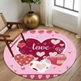 thumbnail image 2 of Round Rugs 8Ft, Pink Valentines Day Round Area Rug Washable Indoor Throw Carpet, Love Hearts Romantic Farmhouse Large Non Slip Circle Rug for Kids Room RV Home Decor Aesthetic, 2 of 8