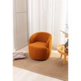 thumbnail image 2 of Jopath Swivel Accent Armchair, Barrel Chair With Black Powder Coating Metal Ring Teddy Fabric Accent Chair for Living Room Bedroom Reading Waitingroom Caramel, 2 of 9