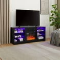 thumbnail image 3 of Smuxee Electric Fireplace TV Stand for 55 inch TV,Entertainment Center with Fireplace and LED,Black, 3 of 8