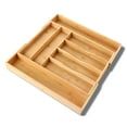 thumbnail image 4 of Expandable Bamboo Silverware Organizer-Kitchen Drawer & Utensil Dividers,Cutlery Tray with Dividers(6-8 Slots),17.7 x13-18.9x 2 inches,Natural Finish, 4 of 7