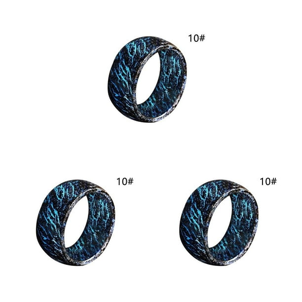 Qarigey Anillo unisex que brilla en la oscuridad Anillo de acrílico Luminoso Noche que brilla intensamente Joyería de mano Regalo de vacaciones, Negro Type1 NO1 Qarigey CBP152756
