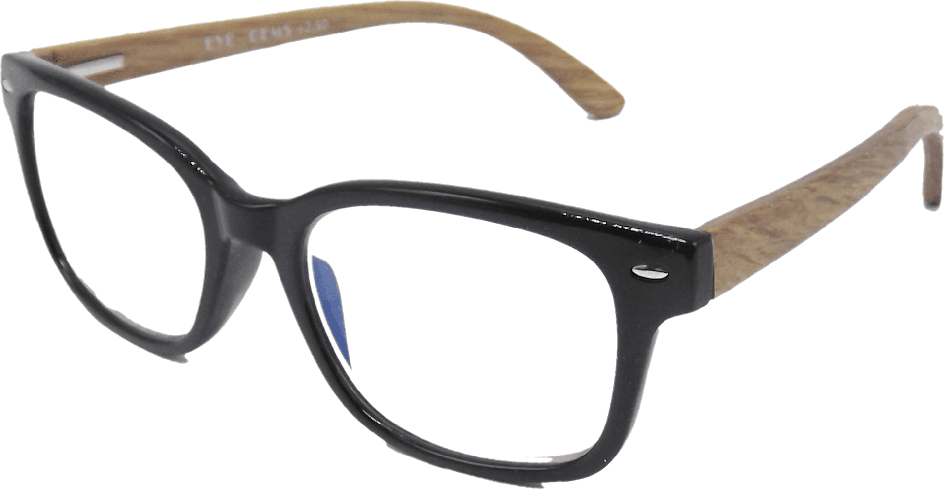 EYEGEMS  Blue Light Blocking Computer+1.50  Reading Glasses Eco Friendly Sustainable   DuMu Wood  Black 6211