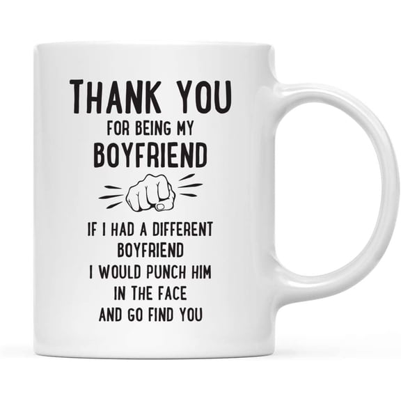 Koyal Wholesale Thank You for Being Boyfriend Ceramic Coffee Mug Punch in Face