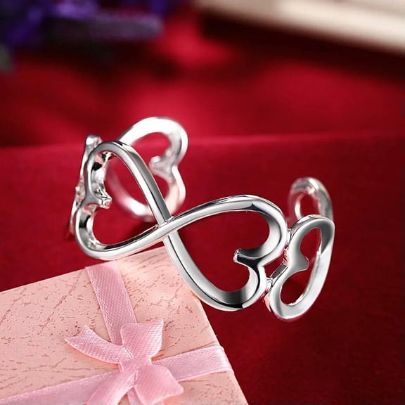 GKNET 925 Sterling Silver Big Heart Bangle Bracelet Women Open Silver Bangle Jewelry
