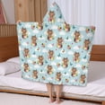 thumbnail image 5 of Blue Highland Cow Flower Butterfly Pattern Hooded Bath Towel，50"x30" for Ages 3 To 12 Kids, Quick Dry Lightweight Soft Microfiber Hood Beach Towel Cover Up for Kids, 5 of 7
