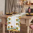 thumbnail image 2 of Table Runners 108 Inches Long Dress Scarves, Sunflowers Farmhouse Coffee/Dining/Kitchen Table Runner for Living Room, Floral Green Leaves Bees Watercolor Wooden 13x108 Inch, 2 of 9