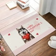 thumbnail image 2 of Happy Valentine's Day Siberian Husky Brings Love Heart Doormat Husky Dog Lover Gifts Indoor Outdoor Welcome Mat - 02028, 2 of 5