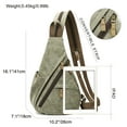 thumbnail image 2 of KL928 PU Leather Sling Bag Small Crossbody Backpack Shoulder Casual Daypack Rucksack for Men Women (Olive Green), 2 of 6