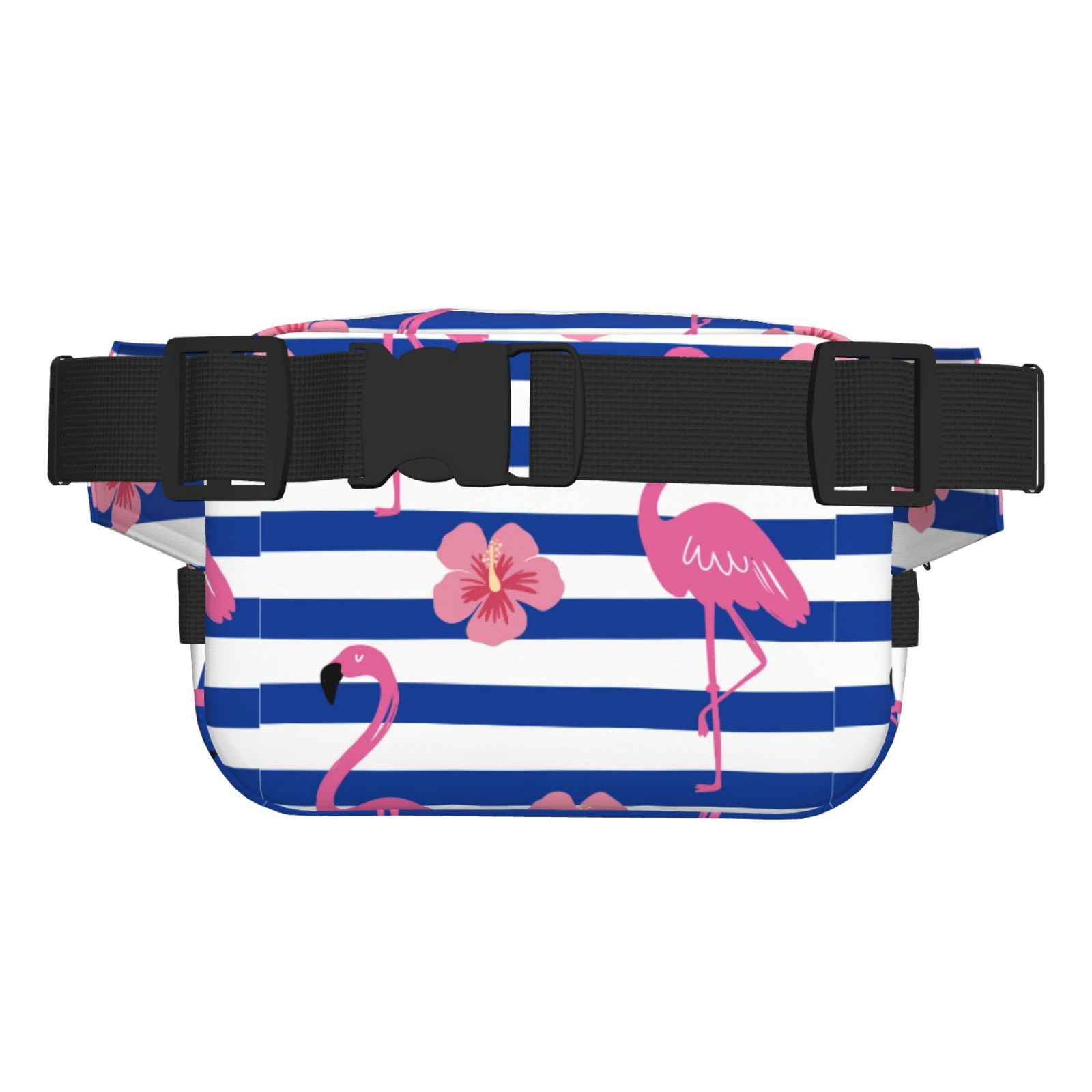 Picia Flamingo Print Square Double-Layer Waist Bag Mini Adjustable Waist Belt Bag Exercise Running Travel Hiking