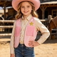 thumbnail image 5 of Bovxnpu Girls Outwear Jackets Western Denim Fringe Vests Holiday Jacket Outfits, 5 of 8
