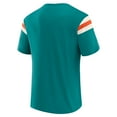 thumbnail image 3 of Men's Darius Rucker Collection by Fanatics Aqua Miami Dolphins Distressed Throwback Shoulder Stripe T-Shirt, 3 of 6