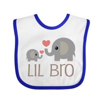 Inktastic Lil Bro Matching Elephant Boys Baby Bib