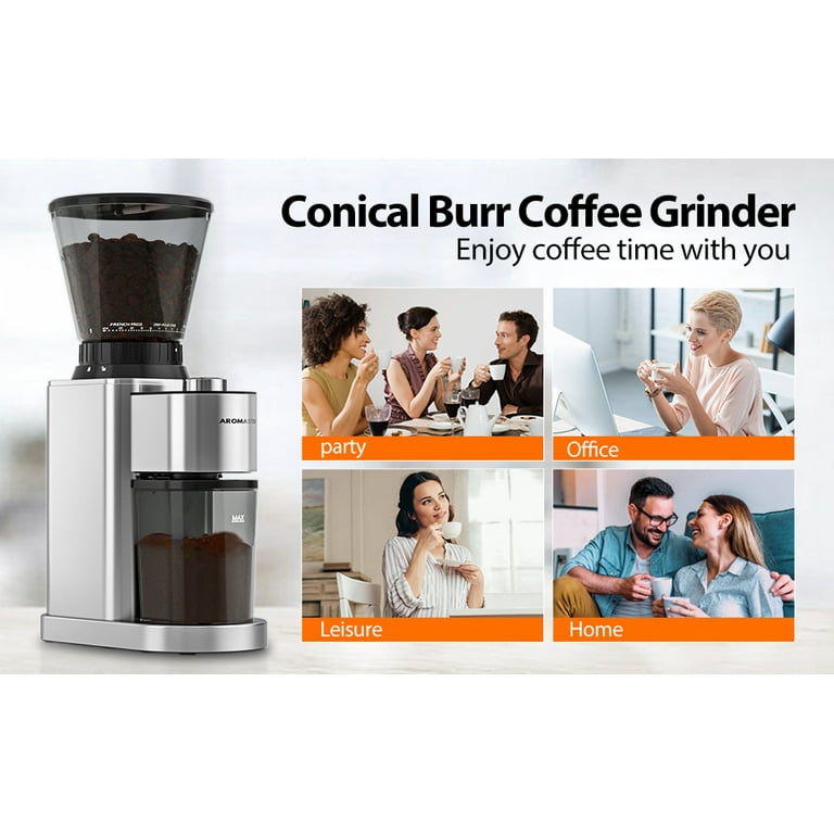 Aromaster Conical Anti Static Stainless Steel Electric Burr Coffee