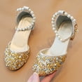 thumbnail image 7 of Staki Toddler Girl Dress Shoes Girls Sandals Glitter Wedding Party Princess Dress Shoes Flower Girl Low Heel Mary Jane Pumps for Kids Gold,12 Little Kid, 7 of 7