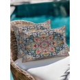 thumbnail image 4 of Waterproof Outdoor Throw Pillows with Inserts 12"x20", Colorful Boho Soft Decorative Pillowcases for Couch Bedroom, Ethnic Vintage Mexican Flowers Southwestern Pillow Covers for Sofa Living Room, 4 of 8
