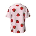 thumbnail image 2 of Vsdgher Strawberry Print Men's Wrinkle Free Untucked Cuban Shirt Business Casual Button Down Shirts Short Sleeve Shirt, 2 of 7
