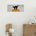 thumbnail image 2 of Stupell Industries Welcome Trick Or Treaters Halloween Cat Pumpkin Animals & Insects Painting Gallery Wrapped Canvas Art Print Wall Art, 10 x 24, 2 of 6