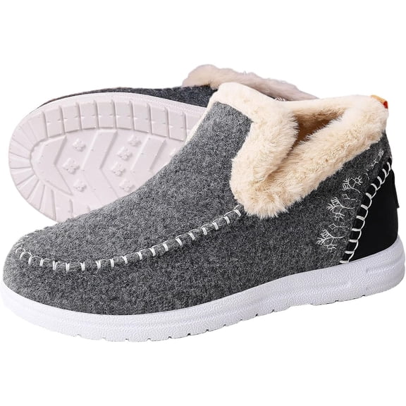 Comfortable and warm orthopedic wool slip-on boots with arch support and plush lining, lightweight and warm orthopedic boots for women.