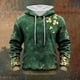 thumbnail image 1 of Ceisia Men's Irish Four-Leaf Clover Print Hoodie | Vintage Washed Relaxed Long-Sleeve Casual Sweatshirt Gift, 1 of 8