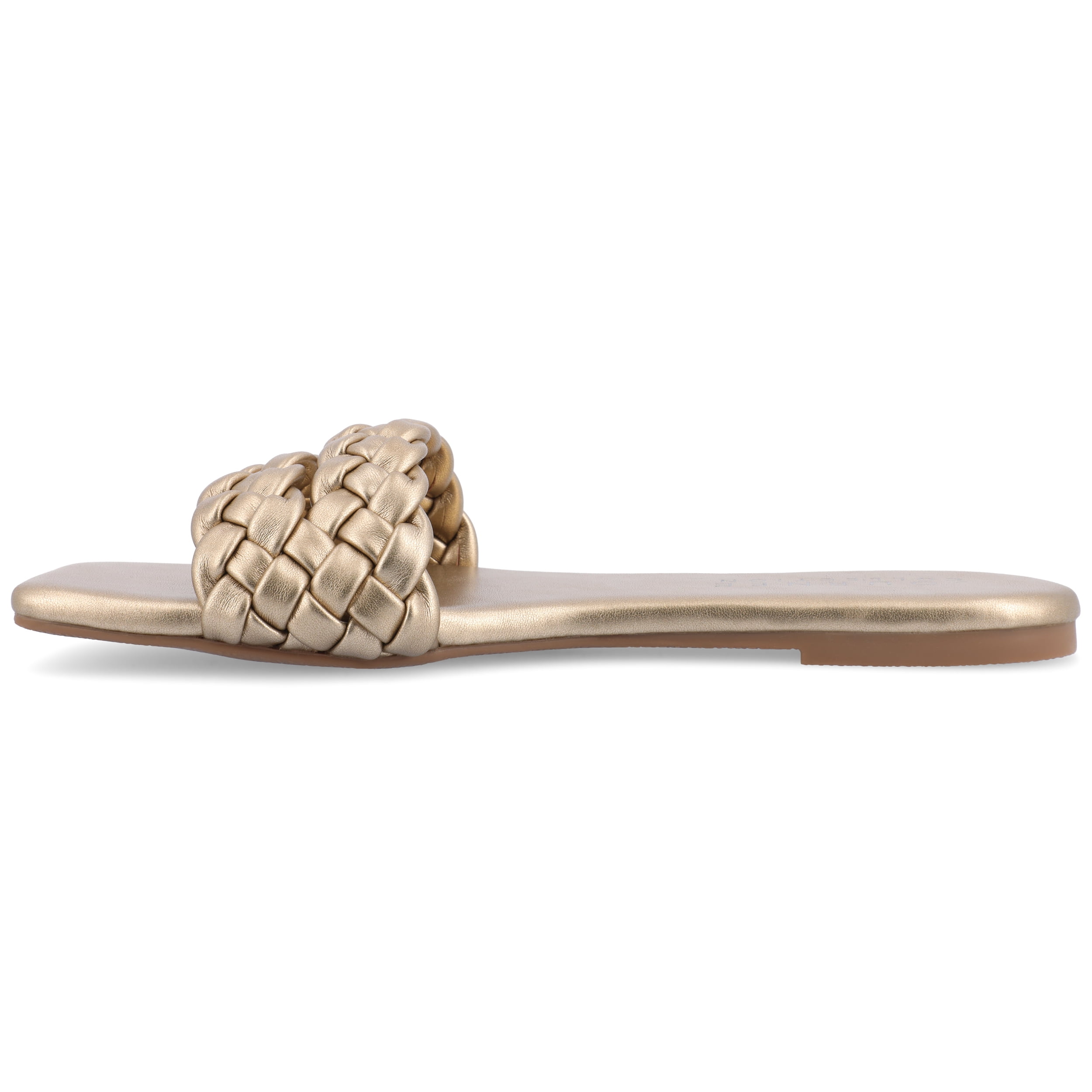 Journee Womens Sawyerr Dual Braided Band Flat Sandals, Widths Available