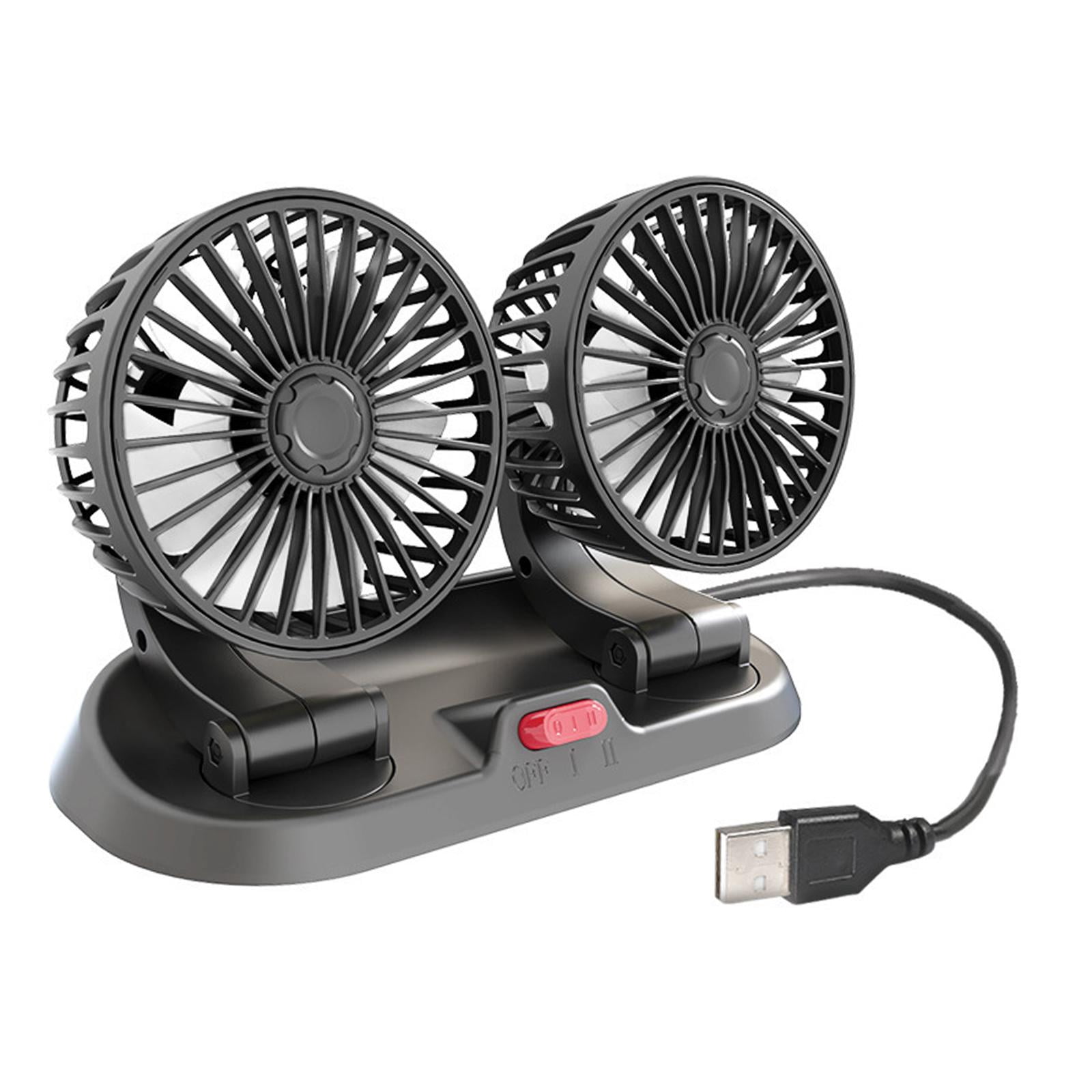 perfk Truck Fans 360 degree Rotation Automotive Electric Fan for SUV Truck Car Dashboard