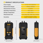 AUTOOL PT503 Mini Differential Pressure Gauge, High-Precision Digital Manometer- 6 Switchable Units Multiple Adapters for Intake Brake Exhaust Crankshaft Pressure Testing