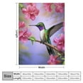 thumbnail image 4 of ONETECH  Hummingbird Floral Blanket Gifts for Women Kids Girls Mom Pink Flowers Bird Home Bedroom Mother's Day Decor Soft Cozy Lightweight Plush Throw Blanket, 4 of 6