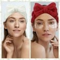 thumbnail image 5 of 3 Pieces Wash Face Headband Makeup Spa Headband Towel Terry Hair Bands Microfiber Bowtie Headbands Shower Facial Adjustable Headband for Women, 5 of 7