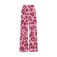 thumbnail image 4 of OGLCCG Girl's Leopard Print Pants Elastic Waist Wide Leg Cheetah Pants Lightweight Baggy Trousers Size 14-15, 4 of 5