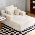 thumbnail image 6 of Oversized Chaise Lounge Chair Indoor, Sleeper Sofa Bed with 64" Long Lounge Surface, No Assembly Boneless Corduroy Upholstered Chaise with Side Pockets for Apartment & Living Room, 6 of 10