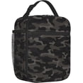 thumbnail image 3 of Camo Black And Grey Camouflage Portable Lunch Bag Insulated Lunch Box Reusable Totes For Women Men Work Picnic Camping, 3 of 6