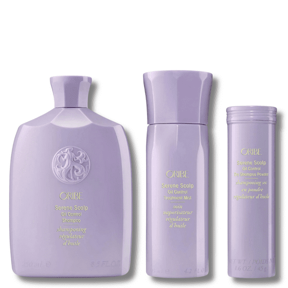 Oribe Serene Scalp Oil Control Trio - Shampoo 8.5 oz, Treatment Mist 4.2 oz, Dry Shampoo Powder 1.6 oz