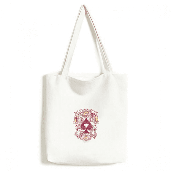 Gambling Utensils Playing Cards Pattern Tote Canvas Bag Shopping Satchel Casual Handbag