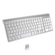 thumbnail image 1 of Teclado inalambrico Sunnimix Delgado de 2.4G Receptor USB Silencioso Plug And Play para Computadoras Portátiles y de Escritorio Blanco plateado, 1 of 8
