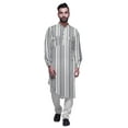 thumbnail image 2 of Atasi Kurta Traditionnel en Rayonne Imprimée à Col Mandarin pour Hommes Chemise Décontractée, 2 of 6