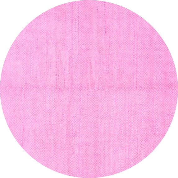 Ahgly Company Indoor Round Solid Pink Modern Area Rugs, 5' Round