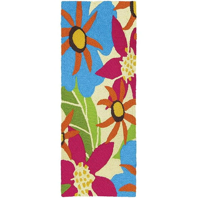 Jellybean JIO-HD019J Tapis d'Intérieur et d'Extérieur à Fleurs de 21 x 54 Po