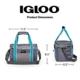 thumbnail image 6 of (2 pack) Igloo Heritage Lunch Companion Cooler Bag, 12 Can Capacity, Teal, Soft Side Lunch Cooler for Work or Play, 6 of 22