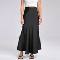 thumbnail image 5 of XIAONU Women's Maxi Skirt Satin Asymmetric Elegant Skirt Evening Galas Wedding Formal Skirt, 5 of 8