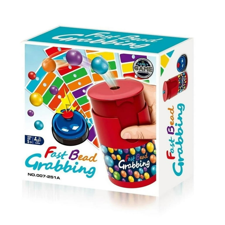 Match Color Line Bingo Board Game with Bell, Fast Bead Grabbing 2-Player Game for Kids Adults, Reaction Speed Training Toy, Age 12+, 9.8 x 9.8 in