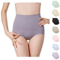 thumbnail image 2 of Paiwinds Women‘s High Waist Cotton Briefs 3 Pack, Tummy Control & Lifted Buttocks, Soft Breathable Solid Color Panties, Size L-3XL, 2 of 3