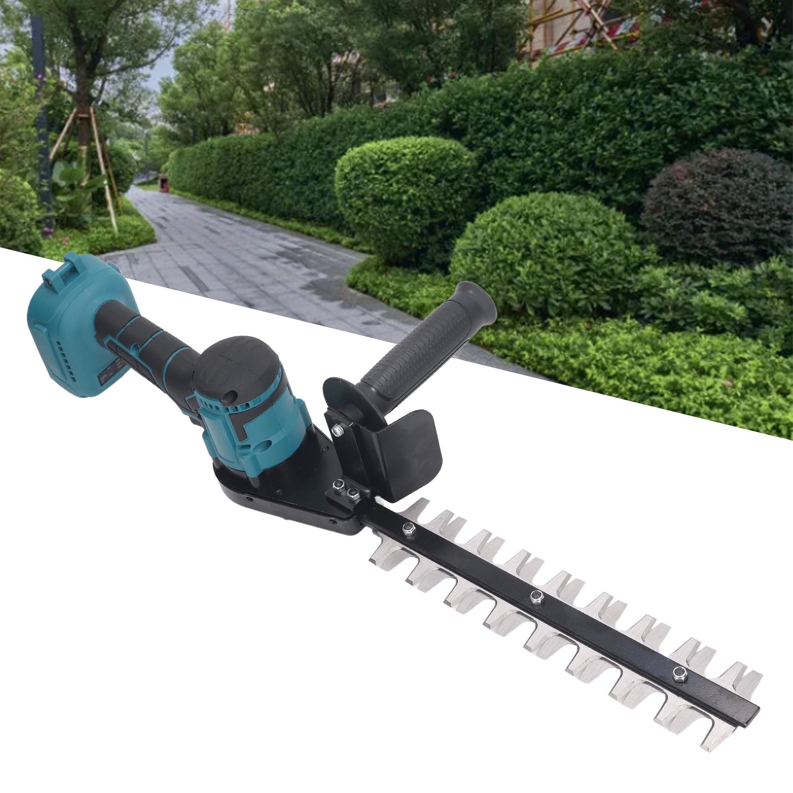 Shrub Trimmer, 18V Battery Powered Hedge Trimmer Low Vibration Multi Function Dual Action For
