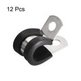 thumbnail image 3 of Uxcell 12Pack 3/8" Cable Clamp R Shape Stainless Steel Rubber Cushioned Pipe Strap, 3 of 4