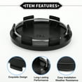 thumbnail image 3 of Car Wheel Hub Center Caps 62 mm 2.44" OD Center Hub Cover Universal Scratch Resistance ABS Plastic Black, 3 of 6