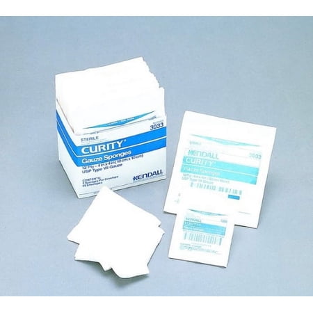 Covidien 2187 Sponge Gauze 8 Ply Sterile 4  x 4  Curity 50/Box