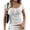 White, variant on Women Short Sleeve Tops Y2K Button Up Lace Patchwork Crop Tshirt Tops Slim Fit Scoop Neck Henley Summer Tee White M
