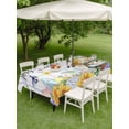 thumbnail image 3 of Easter Outdoor Tablecloth - 60x84 Inch Rectangle Dining Table Cover, Cute Rabbits Eggs Floral Butterflies Colorful Plaid Waterproof Outdoor Table Cloth with Umbrella Hole & Zipper for Picnic/Patio, 3 of 7