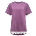 thumbnail image 3 of Fridja Womens Solid Color Summer Tops Plus-Size Lace T Shirts Flowy A-Line Tunics Tops, 3 of 7