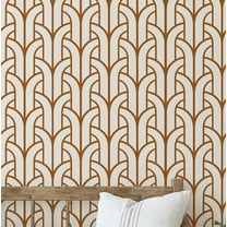 S4sassy Removable Contemporary Brown Wall Decor, Art Deco Fountain Print Textured Contact Paper for Walls, Cabinets, Dresser, Self Adhesive Vinyl Wallpaper Roll, Waterproof Contact Paper - 25"x60"